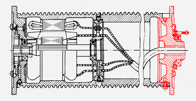 Схема расположения фланца 108-15В в мотор-барабане